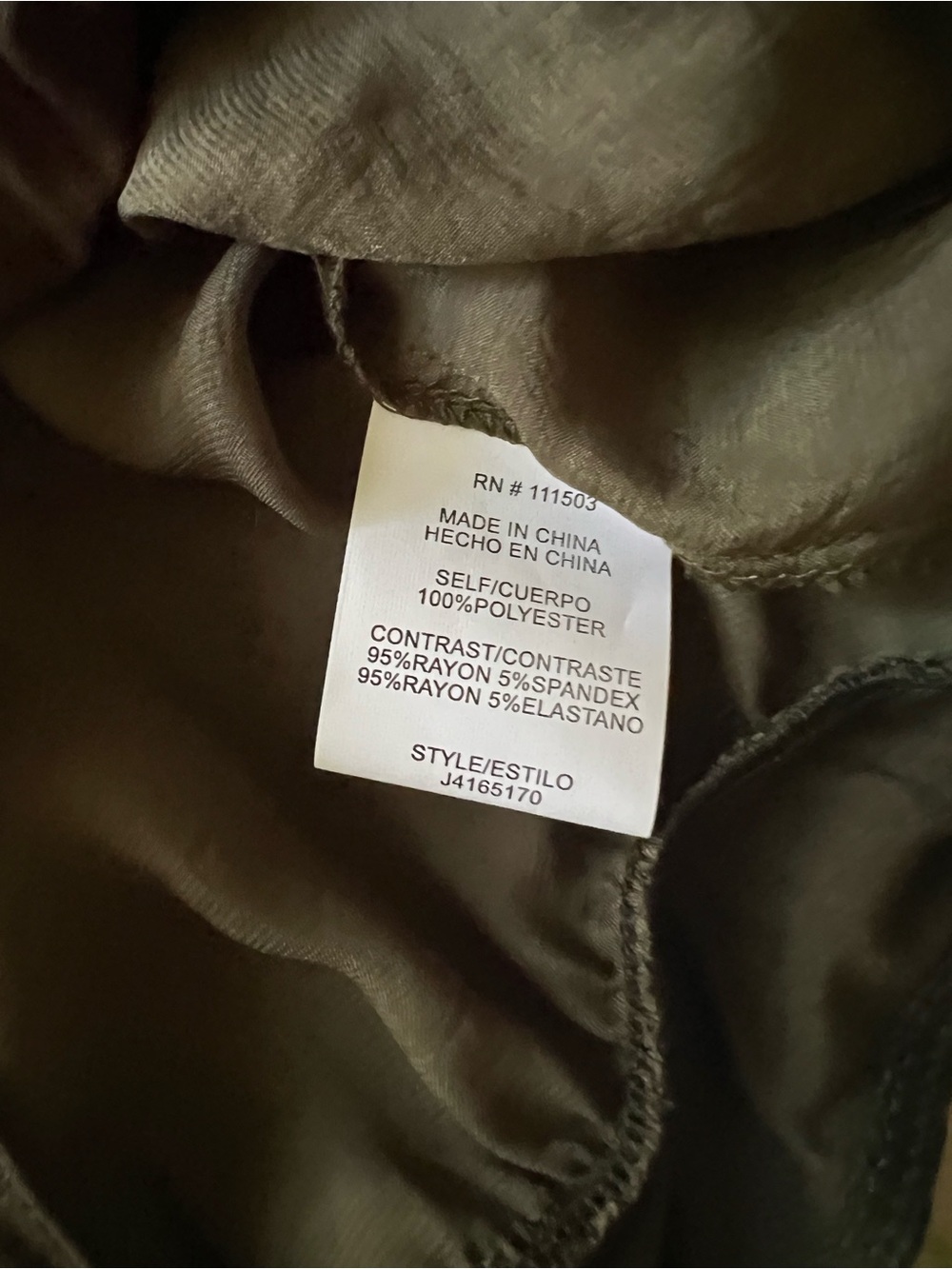 june & hudson Olive Textured Draped Blouse - Picture 5 of 5